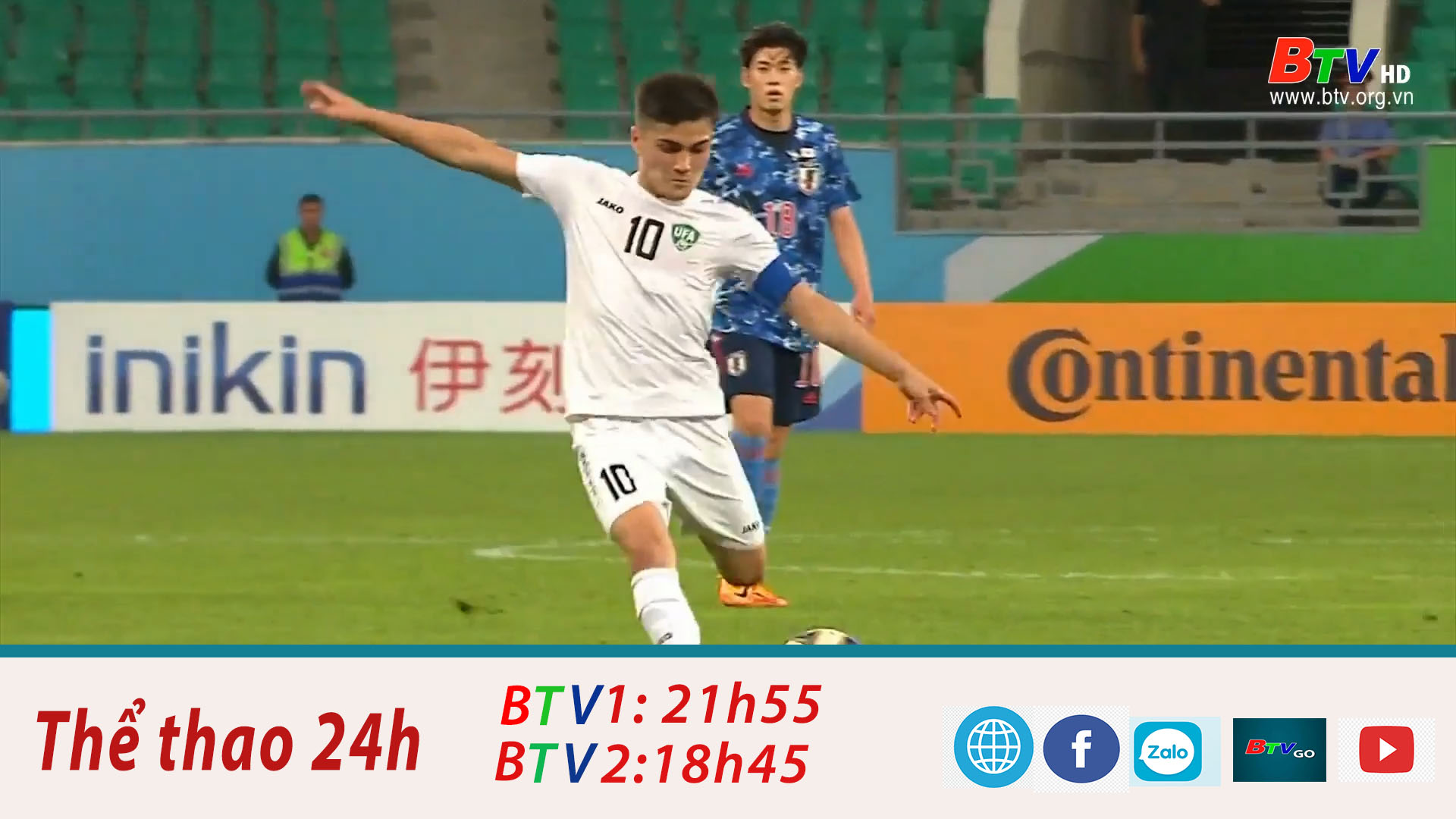 Bán kết U23 Asian Cup 2022 : U23  Uzbekistan 2 – 0 U23 Nhật Bản